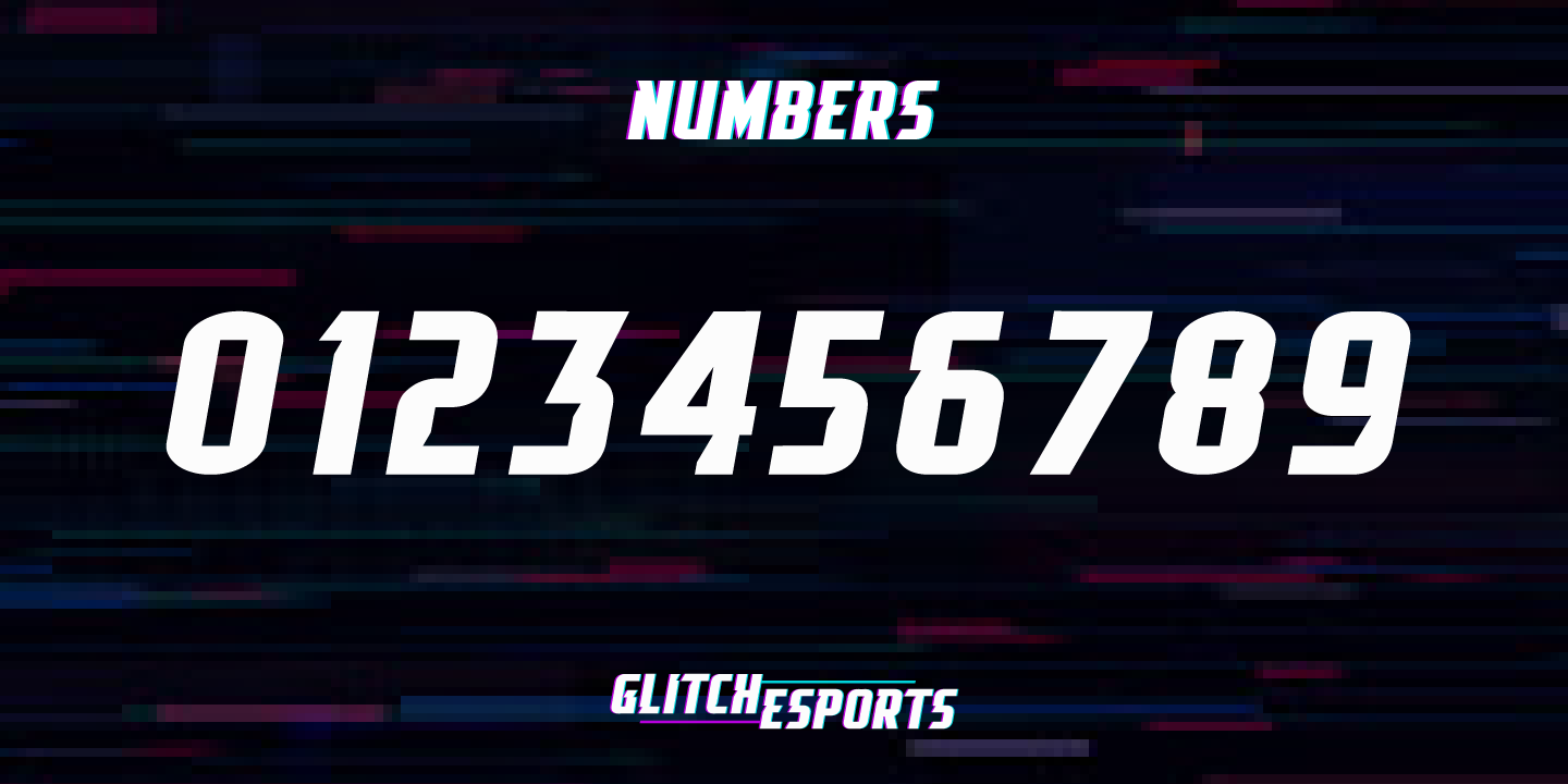 Przykład czcionki Glitch Esports Italic